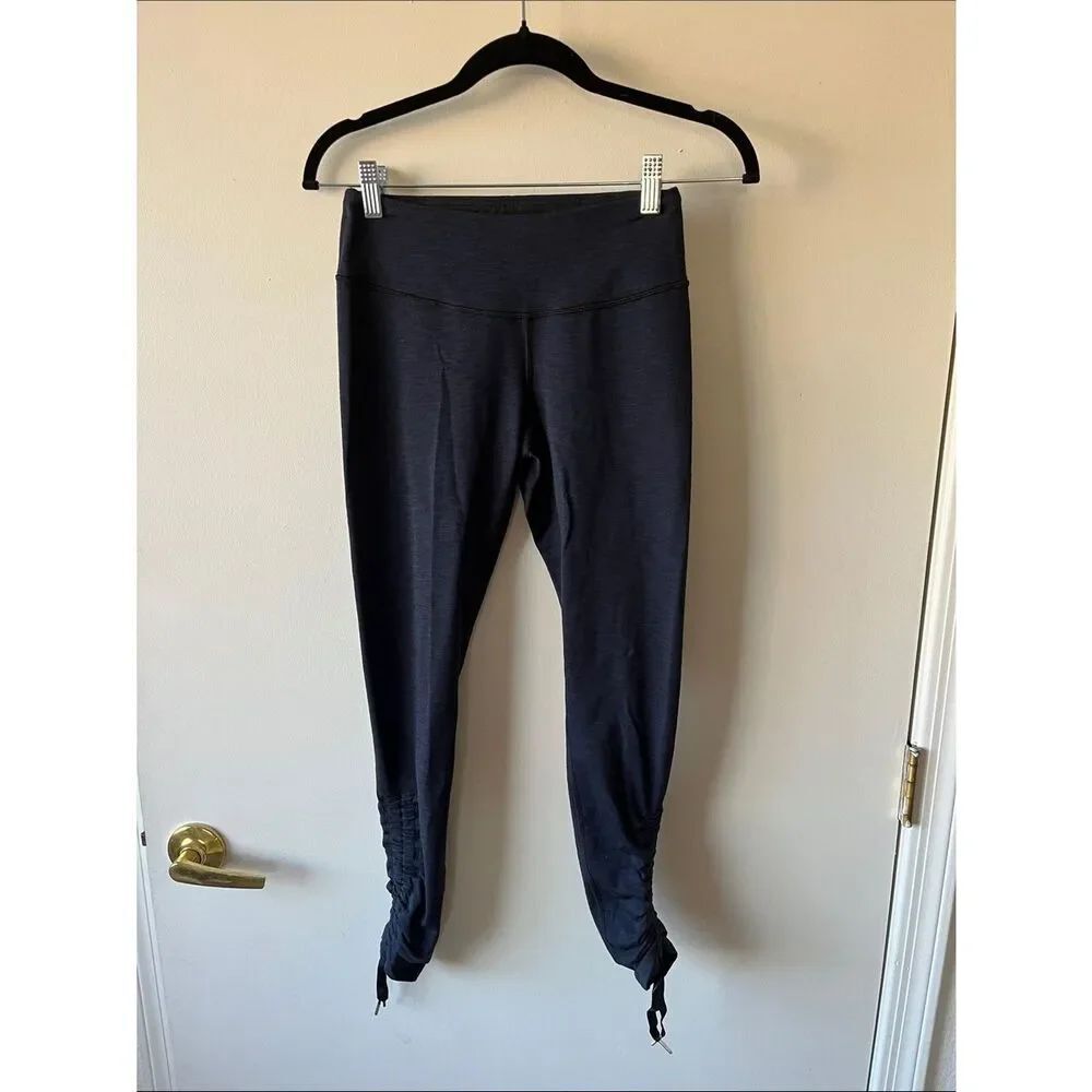 Lucy Navy and Black Marled High-Waist Performance Leggings